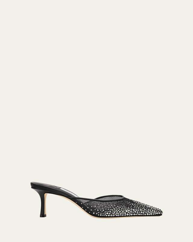 Vivi Crystal Mesh Mule Pumps